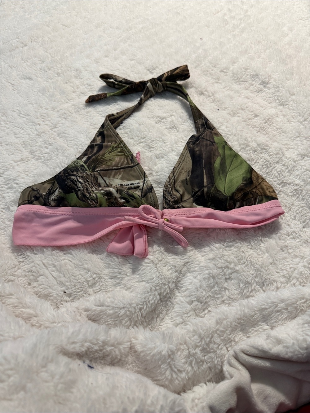 Realtree Camo & Pink Halter Bikini Top